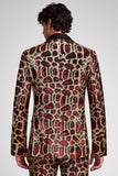 One Button Burgundy Notch Lapel Men's Prom Blazer