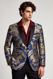 One Button Navy Shawl Lapel Men's Prom Blazer