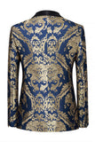 One Button Navy Shawl Lapel Men's Prom Blazer