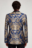 One Button Navy Shawl Lapel Men's Prom Blazer