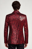 Burgundy Peak Lapel One Button Men's Prom Blazer