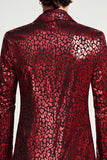 Burgundy Peak Lapel One Button Men's Prom Blazer