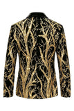 Sparkly Golden One Button Peak Lapel Men's Prom Suit with Sequins