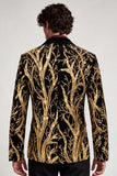 Sparkly Golden One Button Peak Lapel Men's Prom Suit with Sequins