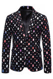 Black Notched Lapel One Button Men's Prom Blazer