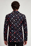 Black Notched Lapel One Button Men's Prom Blazer