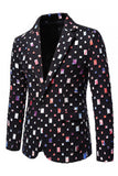 Black Notched Lapel One Button Men's Prom Blazer