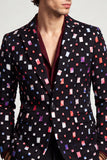 Black Notched Lapel One Button Men's Prom Blazer