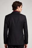 Black Peak Lapel One Button Embroideried Men's Prom Blazer