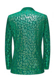 Sequins Peacock Green One Button Notched Lapel Men's Prom Blazer