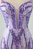 Load image into Gallery viewer, Sparkly Dark Purple Sequins Corset Graduation Dress with Lace-up Back