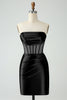 Load image into Gallery viewer, Dark Green Bodycon Corset Strapless Satin Short Graduation Dress