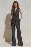 White Notched Lapel Ruched Slim Fit Women's Work Suit