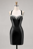 Corset Satin Bodycon Dark Green Graduation Dress