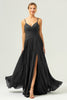 Load image into Gallery viewer, A-Line Spaghetti Straps Pleated Chiffon Eucalyptus Bridesmaid Dress with Slit