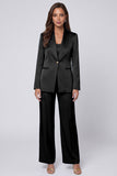 Light Blue Shawl Lapel 2 Piece Women's Work Suits