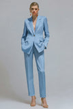 Orange Notched Lapel 2 piece Slim Fit Women's Work Suits