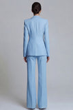2 Piece Pink Peak Lapel Single Breasted Women's Work Suits