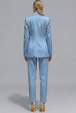 Orange Notched Lapel 2 piece Slim Fit Women's Work Suits