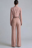 Dark Green Peak Lapel One Button 2-piece Women's Work Suits