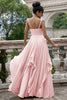 Load image into Gallery viewer, Matcha A Line Spaghetti Straps Long Bridesmaid Dress with Ruffles