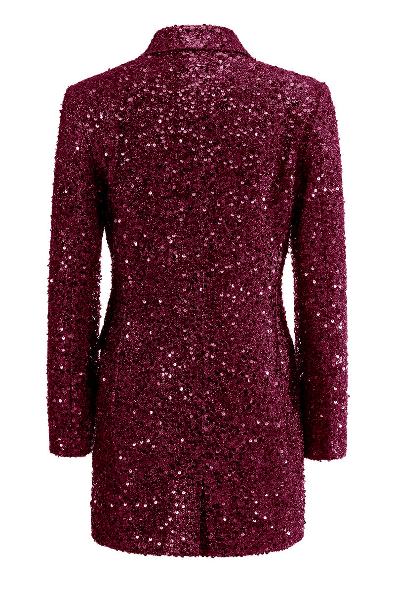 Load image into Gallery viewer, Sparkly Fuchsia Notched Women&#39;s Blazer