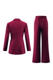 Fuchsia 2 Piece Long Sleeves Work Suits with Pockets