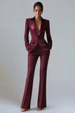 Dark Green Slim Fit 2 Piece Peak Lapel Single Breasted Prom Suits