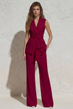White Notched Lapel Ruched Slim Fit Women's Work Suit
