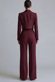 Dark Green Peak Lapel One Button 2-piece Women's Work Suits