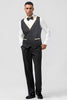 Load image into Gallery viewer, Black and Champagne 3 Pieces One Button Shawl Lapel Men&#39;s Suits