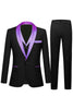 Load image into Gallery viewer, Black and Champagne 3 Pieces One Button Shawl Lapel Men&#39;s Suits