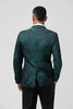 Load image into Gallery viewer, Dark Green Peak Lapel Jacquard 2 Pieces Single Breasted Men&#39;s Suits