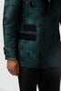 Load image into Gallery viewer, Dark Green Peak Lapel Jacquard 2 Pieces Single Breasted Men&#39;s Suits