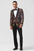 Load image into Gallery viewer, Brown Jacquard Peak Lapel 2 Pieces Men&#39;s Suits