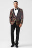 Load image into Gallery viewer, Brown Jacquard Peak Lapel 2 Pieces Men&#39;s Suits