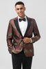 Load image into Gallery viewer, Brown Jacquard Peak Lapel 2 Pieces Men&#39;s Suits