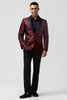 Load image into Gallery viewer, Red Shawl Lapel 2 Pieces Jacquard One Button Men&#39;s Suits