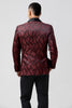 Load image into Gallery viewer, Red Shawl Lapel 2 Pieces Jacquard One Button Men&#39;s Suits