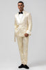 Load image into Gallery viewer, Sparkly Champagne Shawl Lapel Jacquard 2 Pieces Men&#39;s Suits