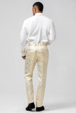 Sparkly Champagne Shawl Lapel Jacquard 2 Pieces Men's Suits
