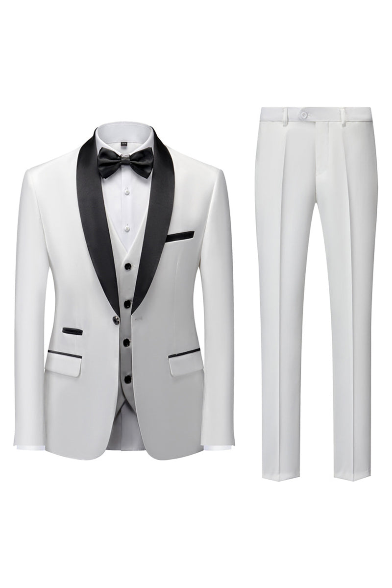 Load image into Gallery viewer, Black Shawl Lapel Three-Pieces Men&#39;s Suits