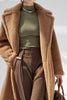 Load image into Gallery viewer, Brown Notched Lapel Long Teddy Wool coat