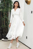 Load image into Gallery viewer, White Boho Long Sleeves Graduation Dress with Lace