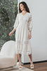 Load image into Gallery viewer, Tea-Length Lace White Graduation Dress with Long Sleeves