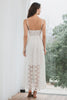 Load image into Gallery viewer, Spaghetti Straps High-Low White Graduation Dress with Lace