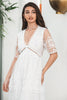 Load image into Gallery viewer, White Boho Maxi Lace Graduation Party Dress