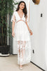 Load image into Gallery viewer, White Maxi Batwing Sleeves Formal Party Dress with Lace