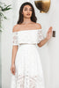 Load image into Gallery viewer, White High Low Hollow Boho Asymmetrical Graduation Dress