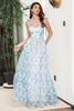 Load image into Gallery viewer, Blue Floral Boho Maxi Summer Dress